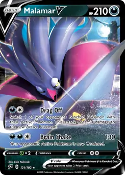 Malamar V Pokemon card from Rebel Clash