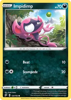 Impidimp Pokemon card from Rebel Clash