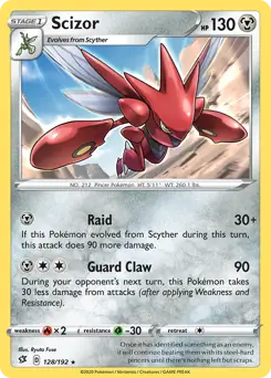 Scizor Pokemon card from Rebel Clash