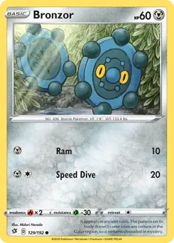 Bronzor Pokemon card from Rebel Clash