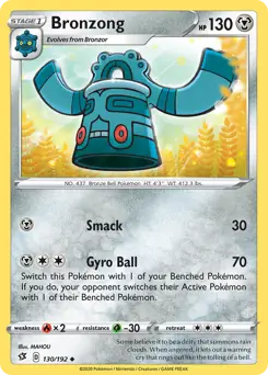 Bronzong Pokemon card from Rebel Clash