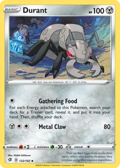 Durant Pokemon card from Rebel Clash