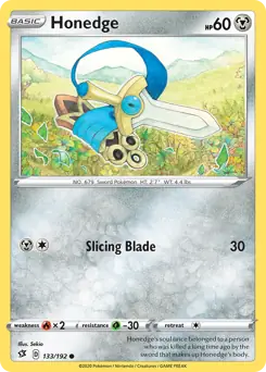 Honedge Pokemon card from Rebel Clash