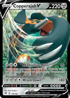 Copperajah V Pokemon card from Rebel Clash