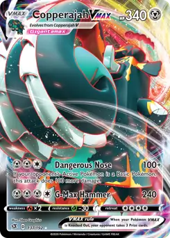 Copperajah VMAX Pokemon card from Rebel Clash