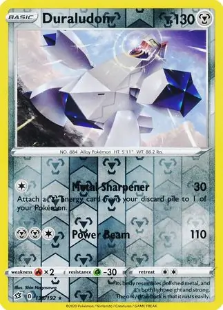 Duraludon Reverse Holo Pokemon card from Rebel Clash