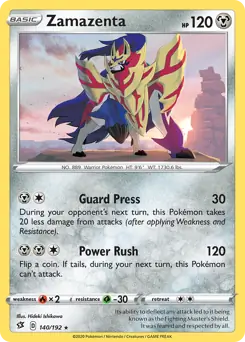 Zamazenta Pokemon card from Rebel Clash