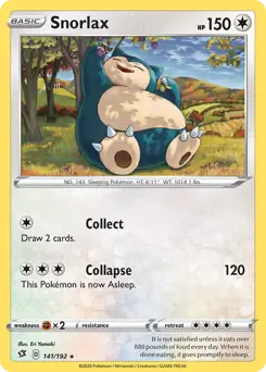 Snorlax Pokemon card from Rebel Clash