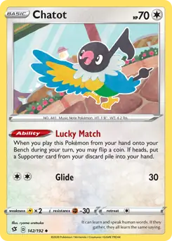 Chatot Pokemon card from Rebel Clash