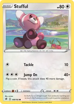 Stufful Pokemon card from Rebel Clash