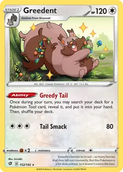 Greedent Pokemon card from Rebel Clash
