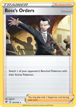 Boss's Orders Pokemon card from Rebel Clash
