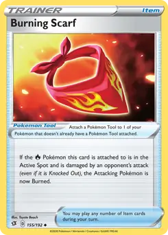 Burning Scarf Pokemon card from Rebel Clash