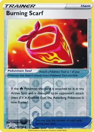 Burning Scarf Reverse Holo Pokemon card from Rebel Clash
