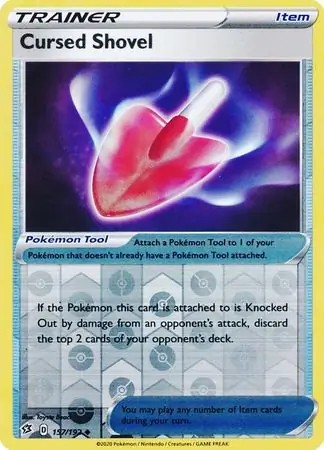 Cursed Shovel Reverse Holo Pokemon card from Rebel Clash