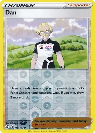 Dan Reverse Holo Pokemon card from Rebel Clash