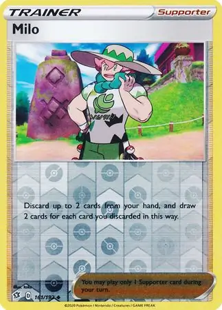 Milo Reverse Holo Pokemon card from Rebel Clash