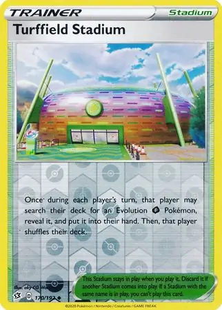 Turffield Stadium Reverse Holo Pokemon card from Rebel Clash