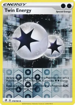 Twin Energy Reverse Holo Pokemon card from Rebel Clash