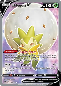 Full Art Eldegoss V Pokemon card from Rebel Clash