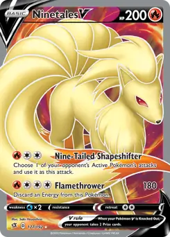 Full Art Ninetales V Pokemon card from Rebel Clash