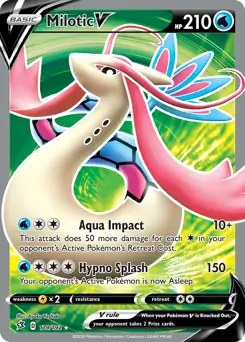 Full Art Milotic V Pokemon card from Rebel Clash