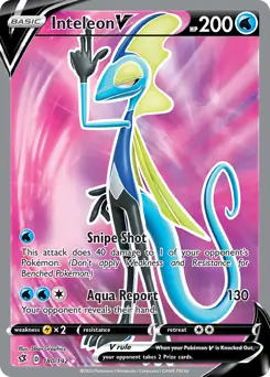 Full Art Inteleon V Pokemon card from Rebel Clash