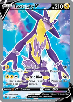 Full Art Toxtricity V Pokemon card from Rebel Clash