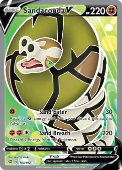 Full Art Sandaconda V Pokemon card from Rebel Clash
