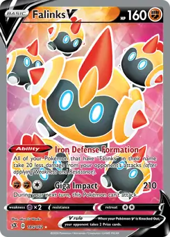 Full Art Falinks V Pokemon card from Rebel Clash