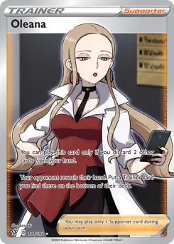 Full Art Oleana Pokemon card from Rebel Clash