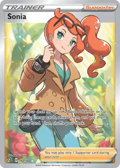 Full Art Sonia Pokemon card from Rebel Clash