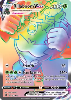 Rillaboom VMAX Secret Pokemon card from Rebel Clash