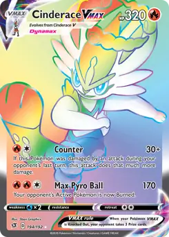 Cinderace VMAX Secret Pokemon card from Rebel Clash