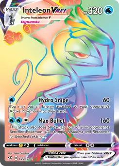 Inteleon VMAX Secret Pokemon card from Rebel Clash