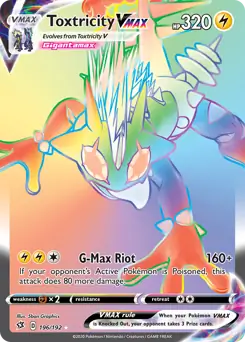 Toxtricity VMAX Secret Pokemon card from Rebel Clash