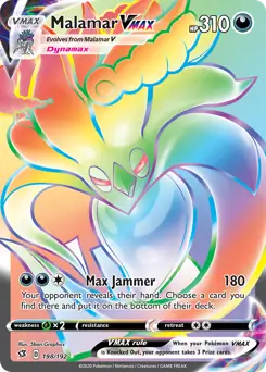 Malamar VMAX Secret Pokemon card from Rebel Clash