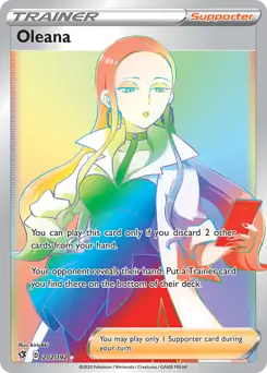 Oleana Secret Pokemon card from Rebel Clash