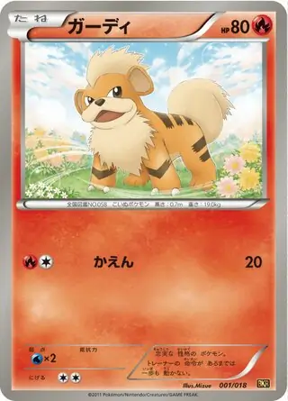 Growlithe Pokemon card from Reshiram-EX Battle Strength Deck
