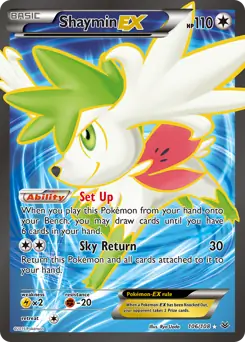 Full Art Shaymin EX Pokemon card from Roaring Skies