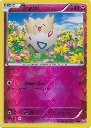 Togepi Reverse Holo Pokemon card from Roaring Skies