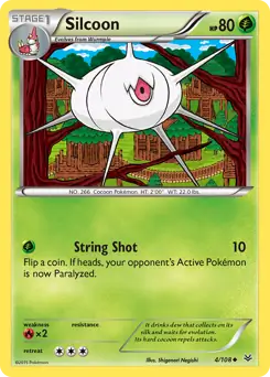 Silcoon Pokemon card from Roaring Skies