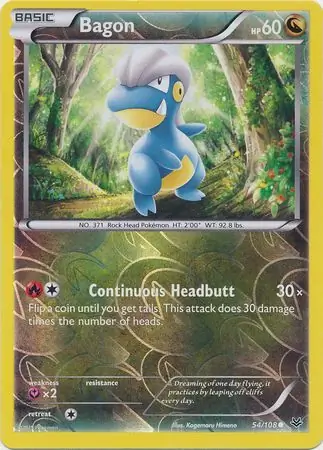 Bagon Reverse Holo Pokemon card from Roaring Skies