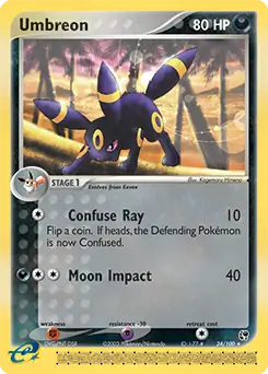 Umbreon Pokemon card from Sandstorm