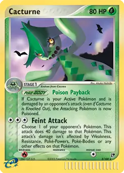 Cacturne Holo Pokemon card from Sandstorm