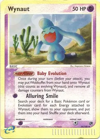 Wynaut Reverse Holo Pokemon card from Sandstorm