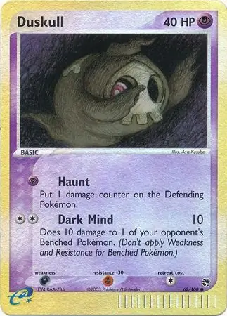 Duskull Reverse Holo Pokemon card from Sandstorm