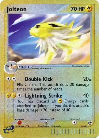 Jolteon Reverse Holo Pokemon card from Sandstorm