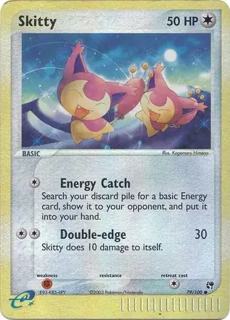 Skitty Reverse Holo Pokemon card from Sandstorm