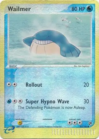 Wailmer Reverse Holo Pokemon card from Sandstorm